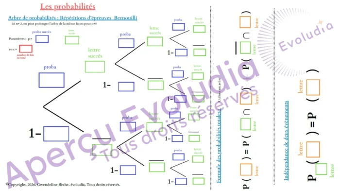 Aperçu des gabarits sur les probabilités en 1ere générale maths spécifiques