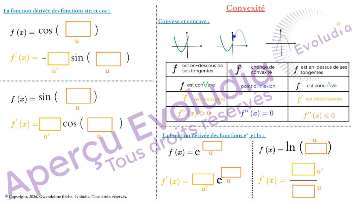 Aperçu des gabarits sur la convexité, au programme de terminale générale spé maths